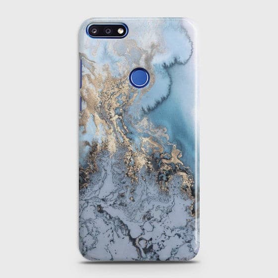 HUAWEI HONOR 7C Golden Blue Marble Case