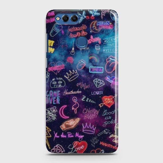 HUAWEI HONOR 7X -  Neon Galaxy - Premium Printed hard case  CS-21101