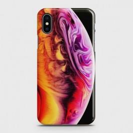 IPHONE XS Texture Colorful Moon Case