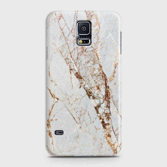 SAMSUNG GALAXY S5 White & Gold Marble Case CS-21027