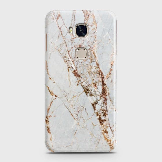 HUAWEI HONOR 5X White & Gold Marble Case