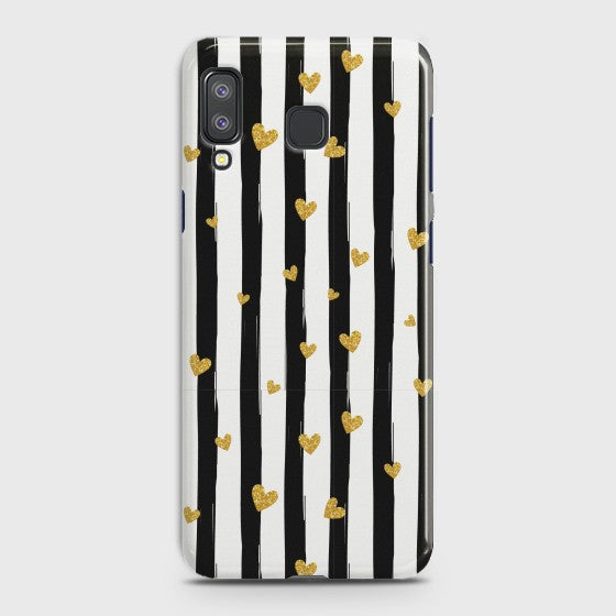 SAMSUNG GALAXY A8 STAR(A9 STAR) Glitter Heart Stripes Prmium Printed Hard Case CS-28073