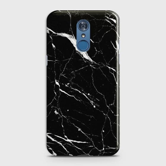 LG Q7 Trendy Black Marble Case