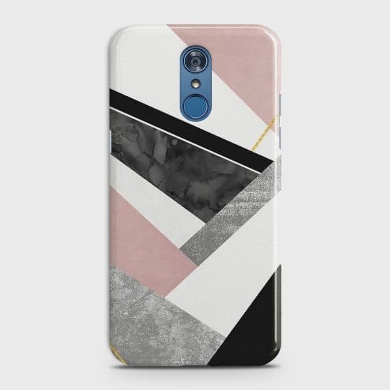 LG Q7 Geometric Luxe Marble Case