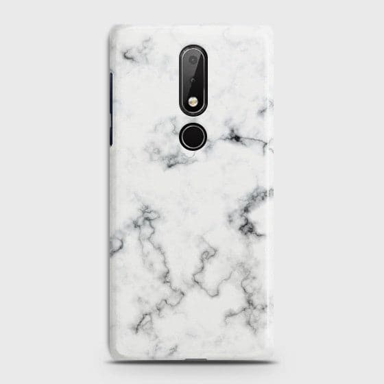 Nokia 7.1 White Liquid Marble Premium Printed  HARD CASE  CS-31189