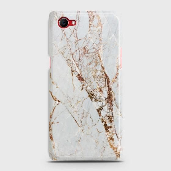 OPPO F7 YOUTH White & Gold Marble Case