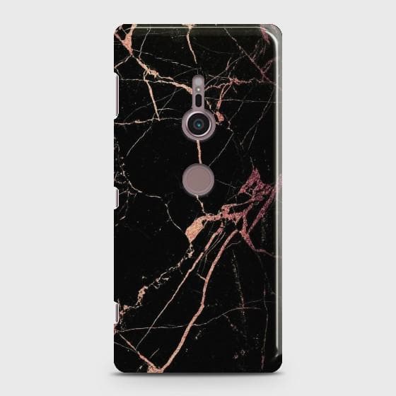 SONY XPERIA XZ 3 Black Rose Gold Marble Case