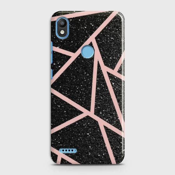 INFINIX SMART 2 (X5515) Black Sparkle Glitter With RoseGold Lines Case