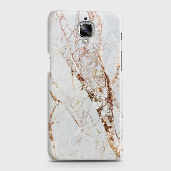 ONEPLUS 3/3T White & Gold Marble Case