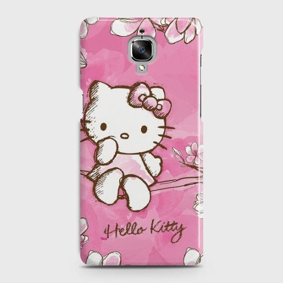 ONEPLUS 3/3T Hello Kitty Cherry Blossom  Premium Printed Glass soft Bumper shock Proof Case  CS-26018