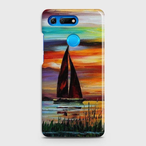 HUAWEI HONOR VIEW 20 Sailing Boat Sunset Oil Painting Case