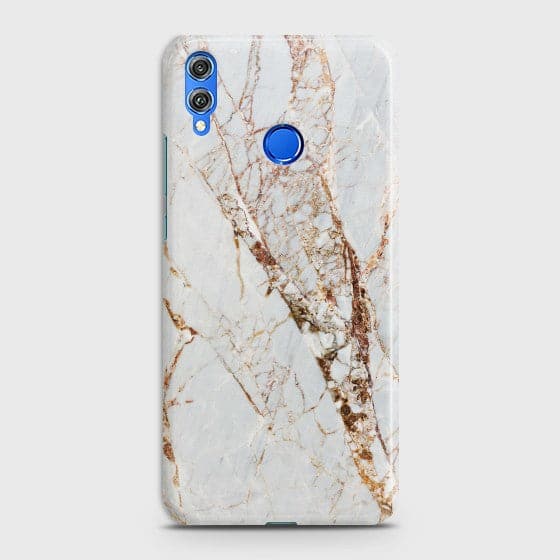 HUAWEI P SMART 2019 White & Gold Marble Case