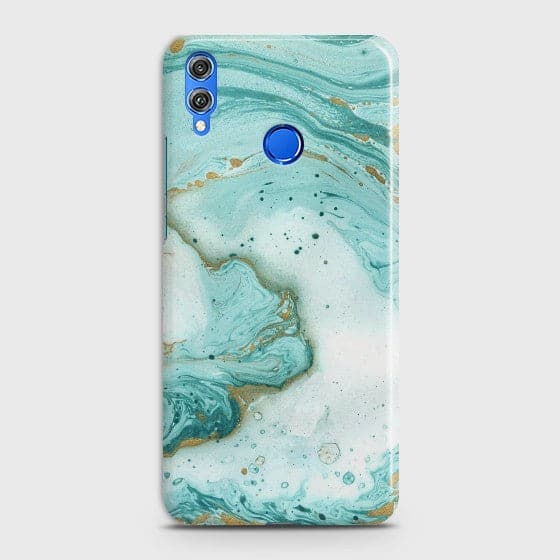 Huawei Honor 8C Aqua Blue Marble Case