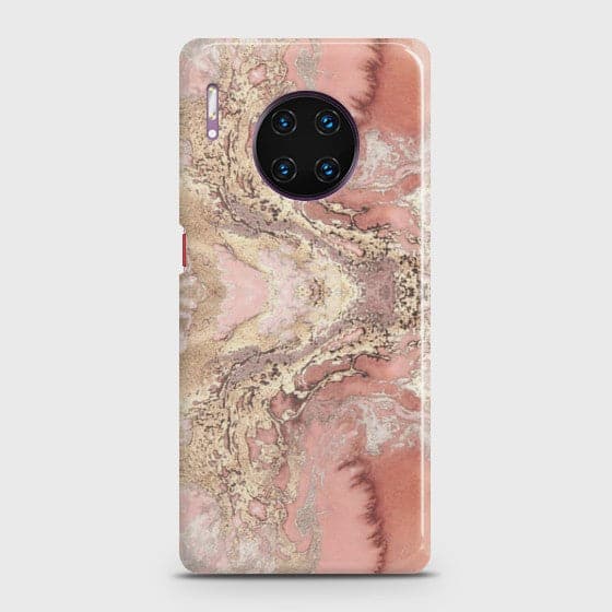 Huawei Mate 30 Pro Trendy Chic Rose Gold Marble Case