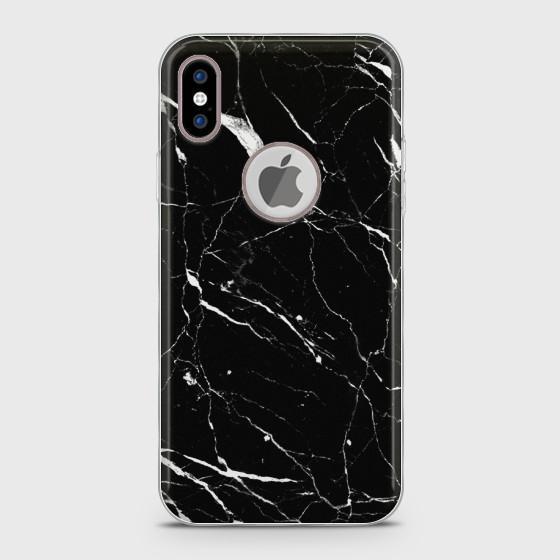 IPHONE XS Luxury Black Marble design Case