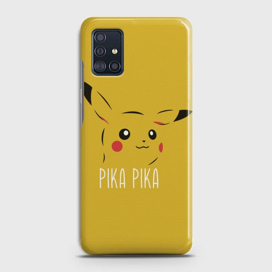 SAMSUNG GALAXY A71 Pikachu Premium Printed Glass soft Bumper shock Proof Case CS-15450