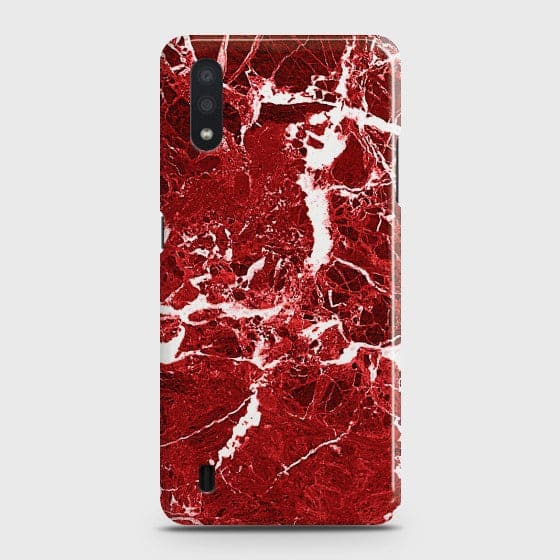 Samsung Galaxy A01 Deep Red Marble Case