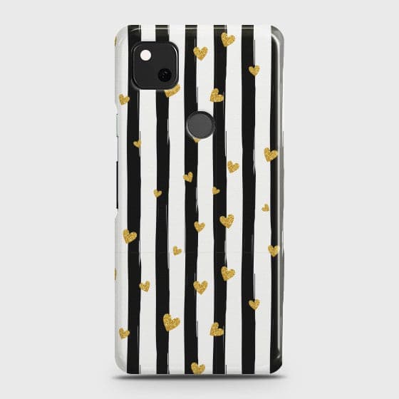 Google Pixel 4A Glitter Heart Stripes  Premium Printed  hard case CS-29029 CS-29041