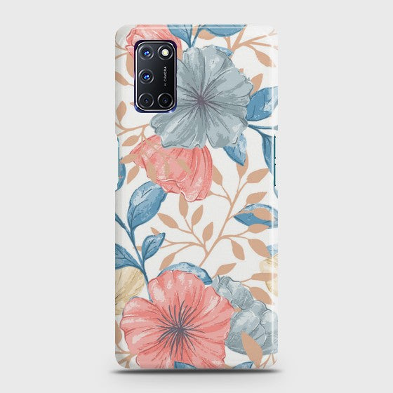 OPPO A52 Seamless Flower  Premium Printed Glass soft Bumper shock Proof Case CS-28042