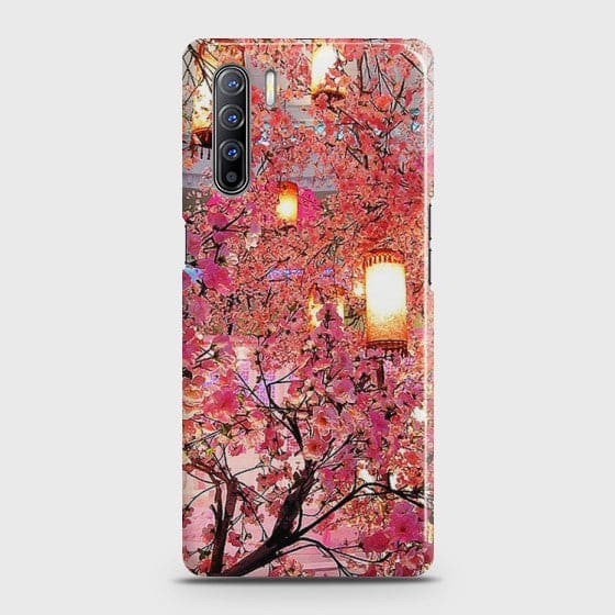 Oppo A91 Pink blossoms Lanterns Case