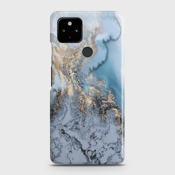 Google Pixel 5 Golden Blue Marble  Premium Printed Hard   CS-29357