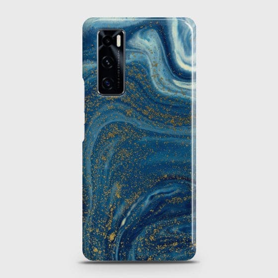 Vivo V20 SE Blue Liquid Marble Case