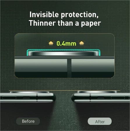 For iPhone 11 Pro & iPhone 11 Pro Max Baseus 0.4mm Rear Camera Ring Camera Lens Screen Protectors