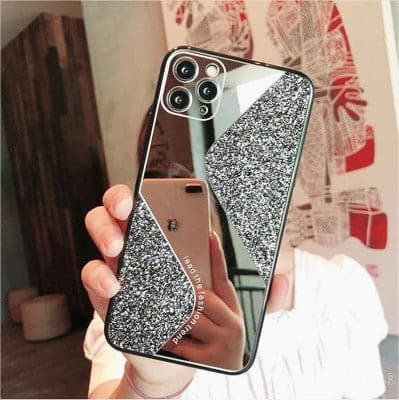 Fashion Glitter Mirror Glass Case For all iPhone Models