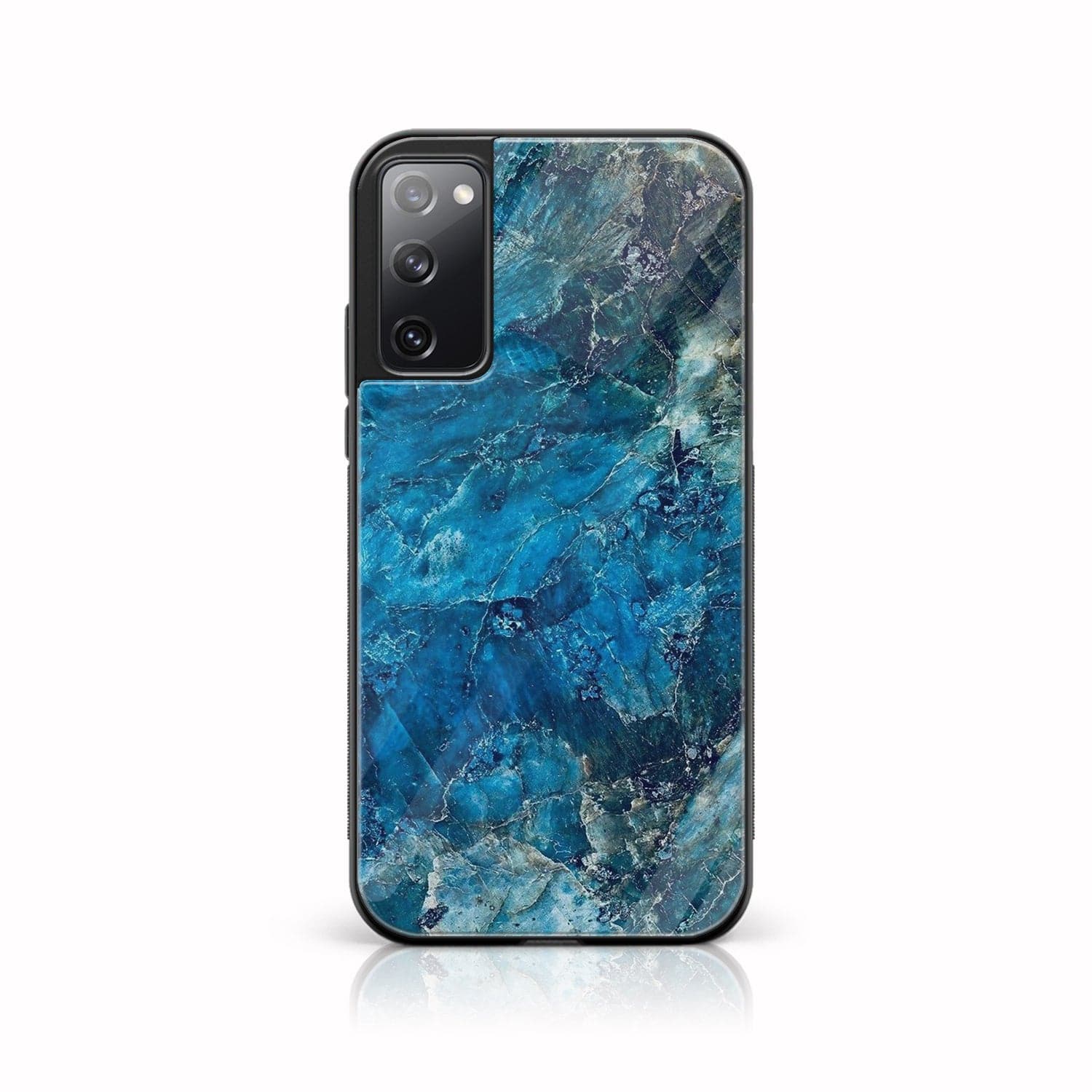 Samsung Galaxy S20 FE - Blue Marble Series - Premium Printed Glass soft Bumper shock Proof Case