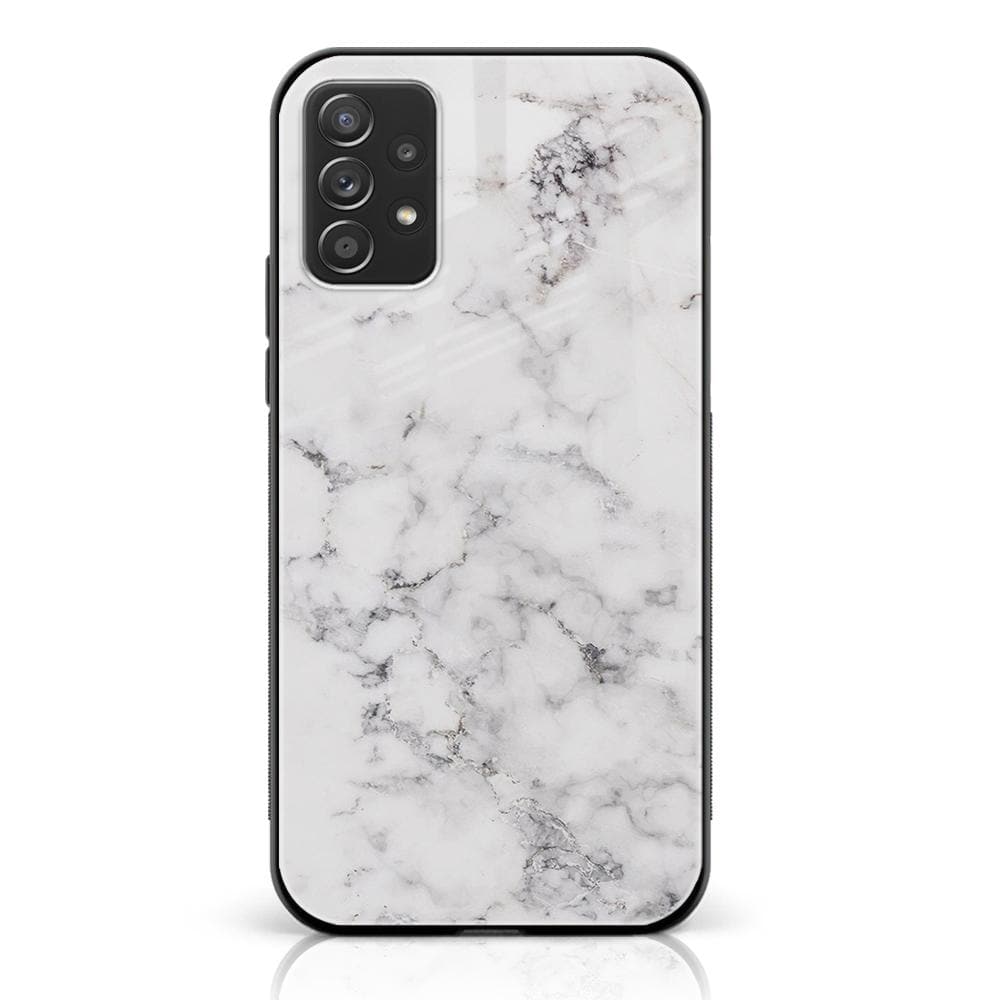 Samsung Galaxy A33 - White Marble Series - Premium Printed Glass soft Bumper shock Proof Case