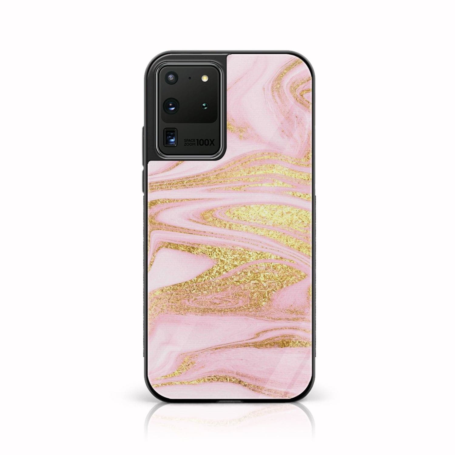 Samsung Galaxy S20 Ultra - Pink Marble Series - Premium Printed Glass soft Bumper shock Proof Case