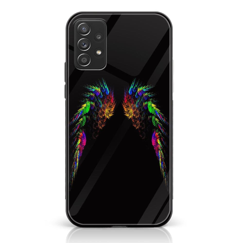 Samsung Galaxy A33 - Angel Wing Series - Premium Printed Glass soft Bumper shock Proof Case