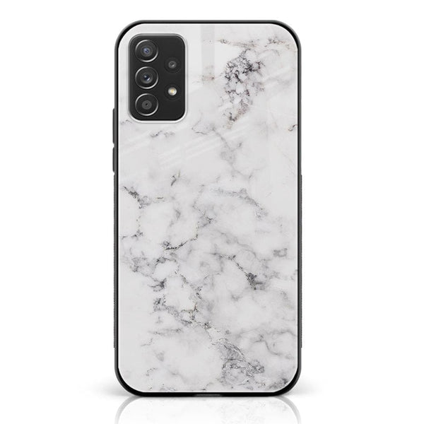 Galaxy A72 - White Marble Design 10 - Premium Printed Glass soft Bumper shock Proof Case CS-19825