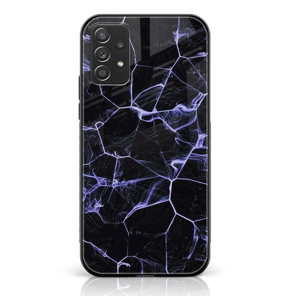 Galaxy A72 - Black Marble Design 10 - Premium Printed Glass soft Bumper shock Proof Case CS-18209  CS-34664