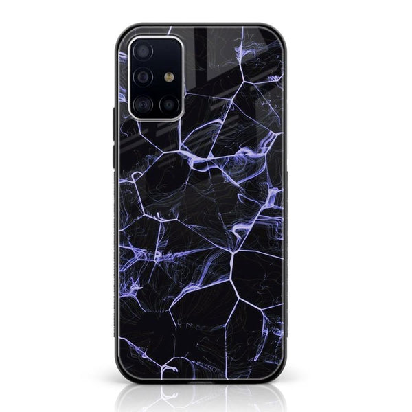 Samsung Galaxy A71 - Black Marble Design 10 - Premium Printed Glass soft Bumper shock Proof Case CS-7292