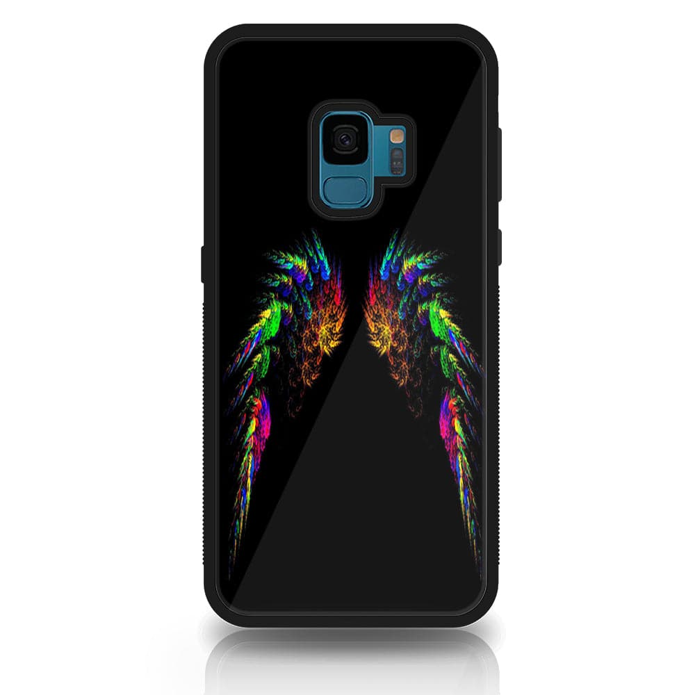 Galaxy S9 - Angel Wing Series - Premium Printed Glass soft Bumper shock Proof Case