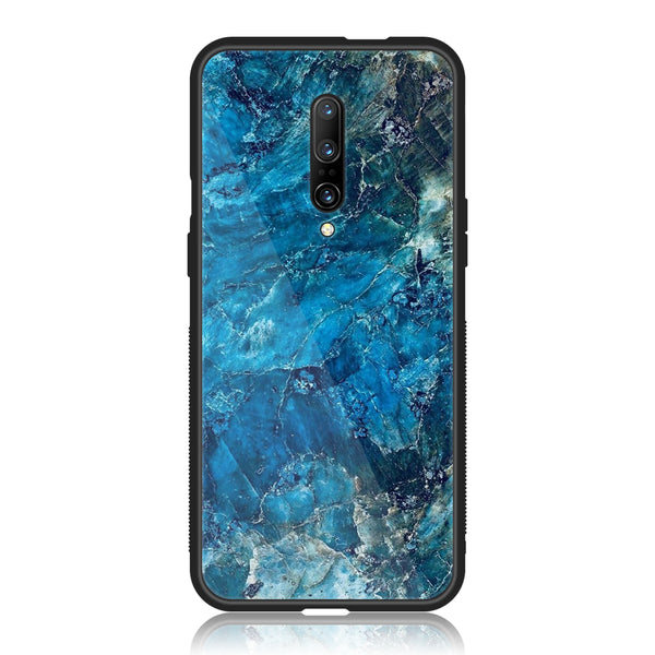 OnePlus 7 Pro - Blue Marble Series  Design 10 - Premium Printed Glass soft Bumper shock Proof Case CS-20313