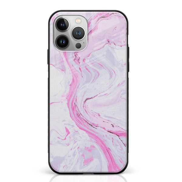 iPhone 12 Pro Pink Marble S1 Soft Bumper shock Proof  Glass Case CS-869