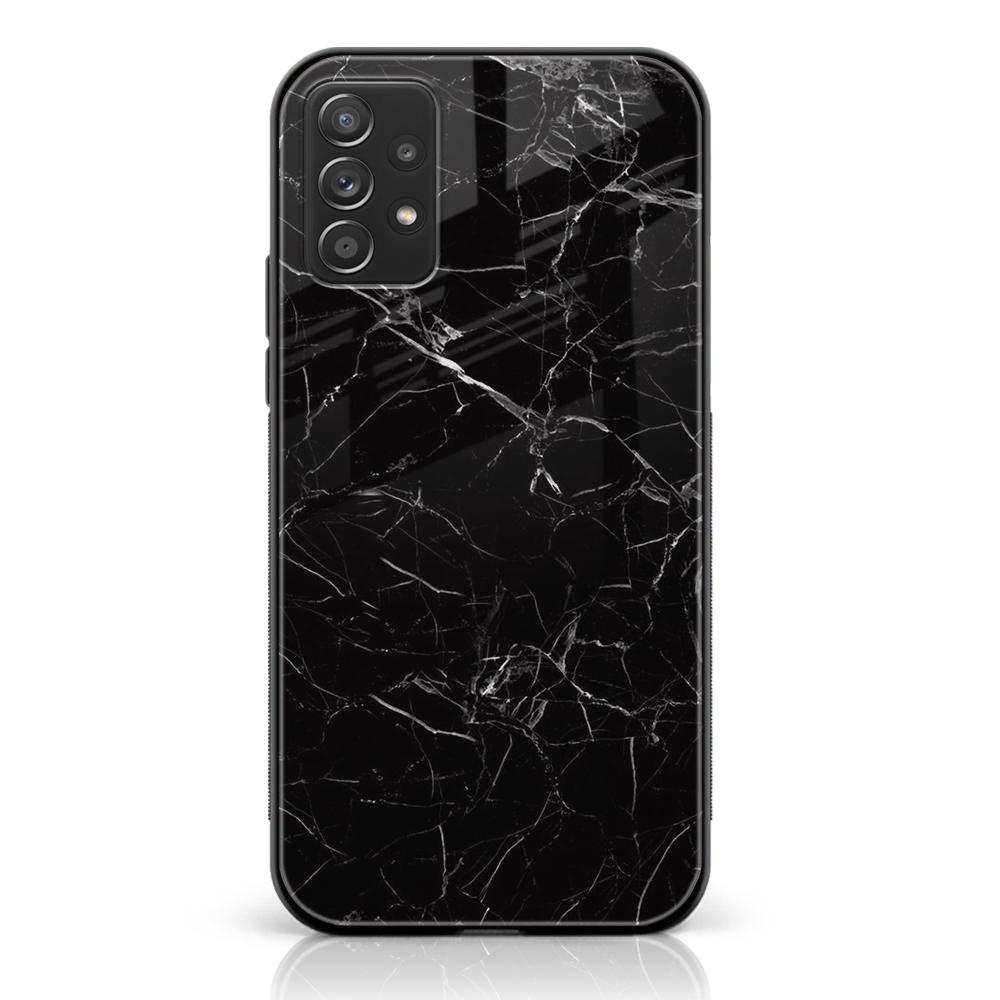 Samsung Galaxy A53 - Black Marble Series - Premium Printed Glass soft Bumper shock Proof Case