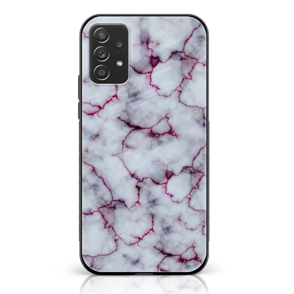 Samsung Galaxy A73 - White Marble Series - Premium Printed Glass soft Bumper shock Proof Case