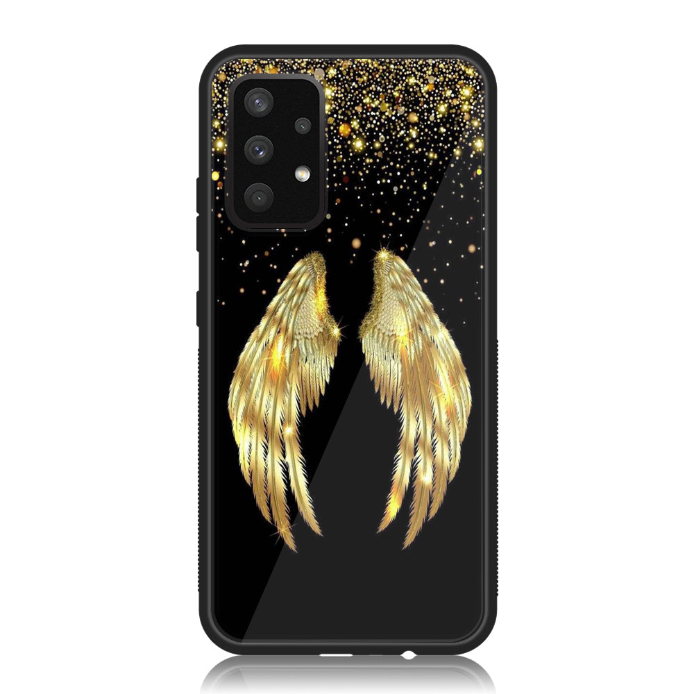 Samsung Galaxy A13 - Angel Wing Series - Premium Printed Glass soft Bumper shock Proof Case