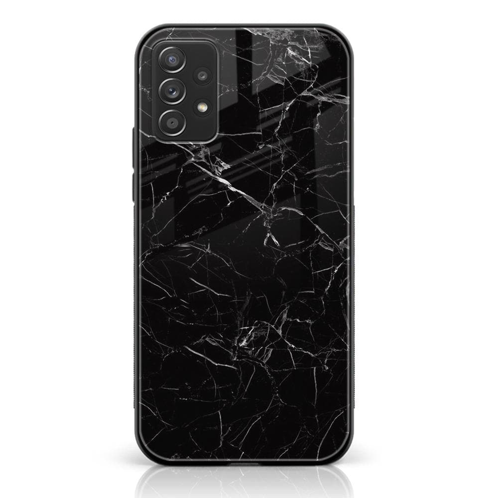 Samsung Galaxy A33 - Black Marble Series - Premium Printed Glass soft Bumper shock Proof Case