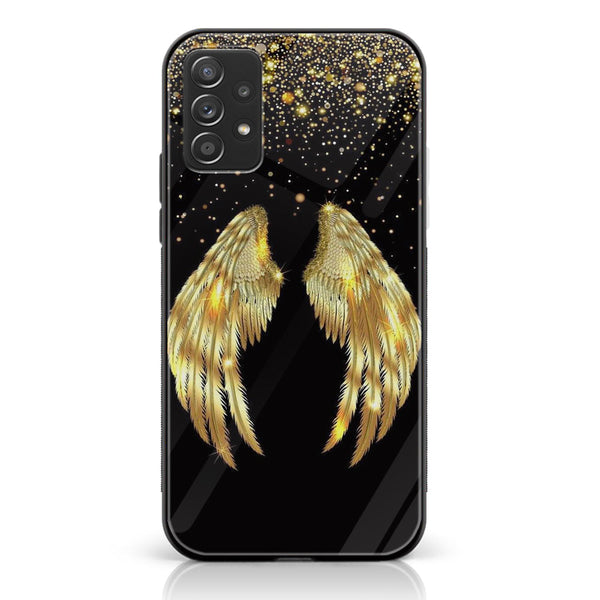 Samsung Galaxy A73 - Angel Wing Series - Premium Printed Glass soft Bumper shock Proof Case
