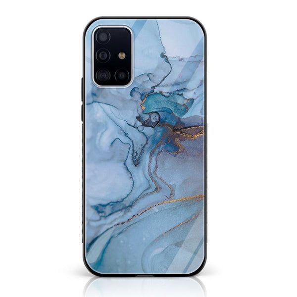 Samsung Galaxy A71 - Blue Marble Design 1 - Premium Printed Glass soft Bumper shock Proof Case CS-18157