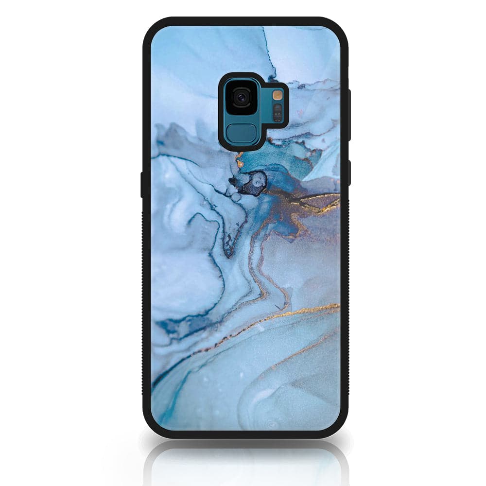 Galaxy S9 - Blue Marble Series - Premium Printed Glass soft Bumper shock Proof Case