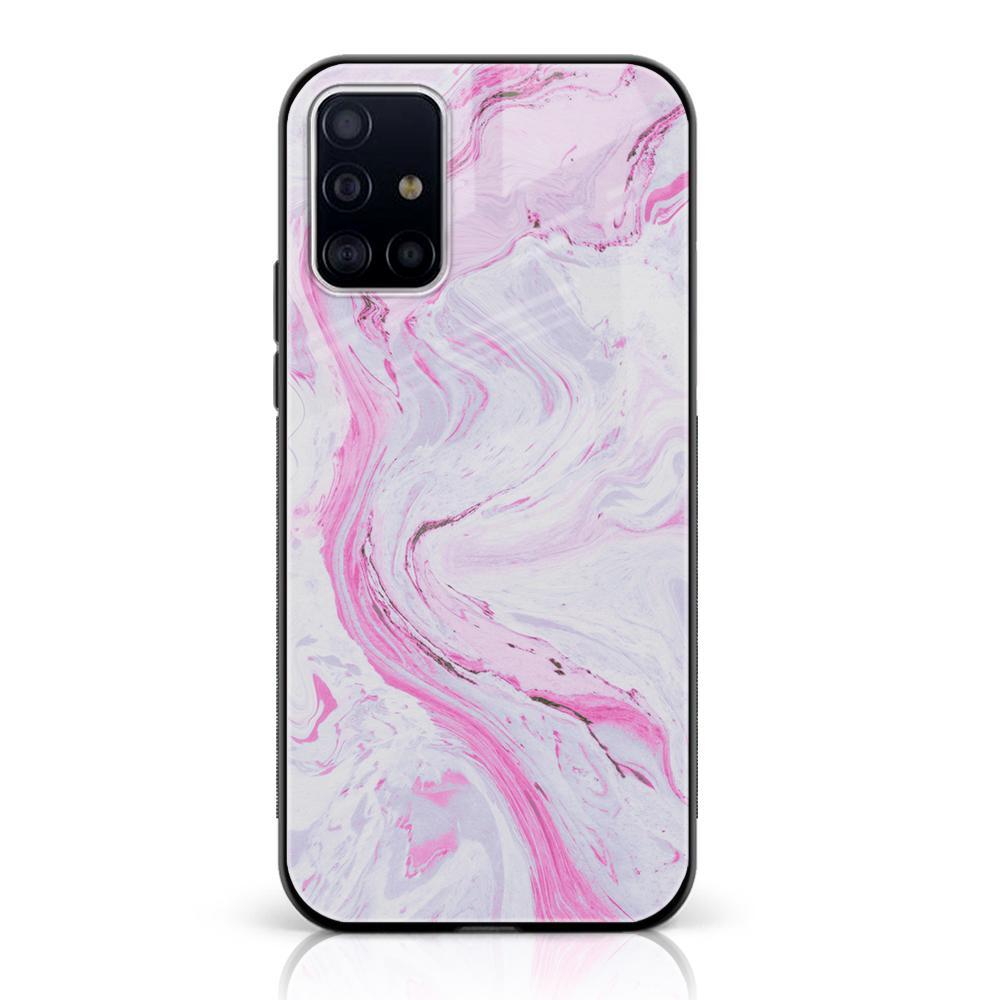 Samsung Galaxy M40s - Pink Marble Series - Premium Printed Glass soft Bumper shock Proof Case