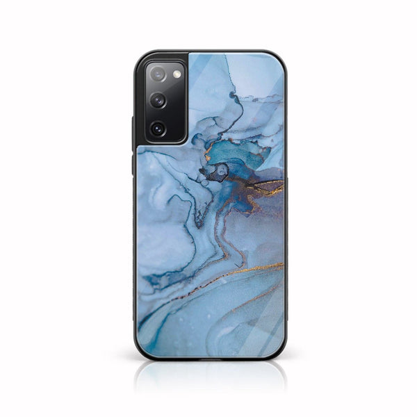 Samsung Galaxy S20 FE - Blue Marble Design 1 - Premium Printed Glass soft Bumper shock Proof Case CS-21180