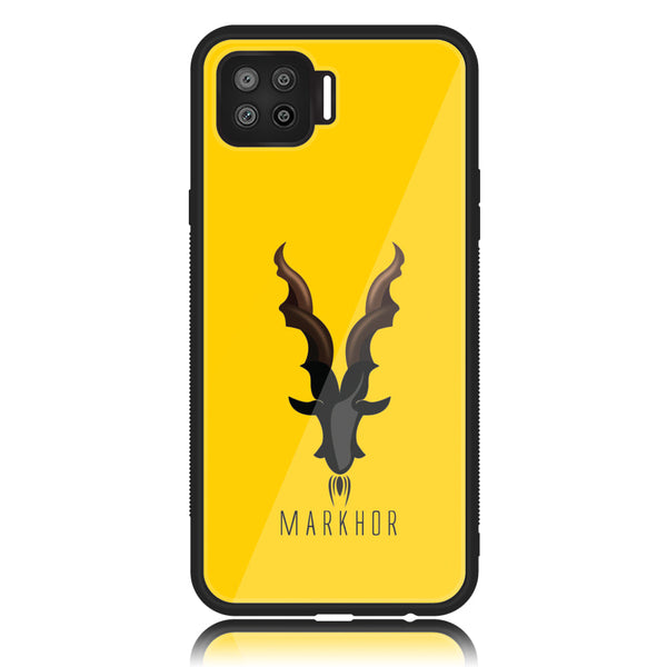 Oppo F17 - Markhor  Design 1- Premium Printed Glass soft Bumper shock Proof Case CS-44186