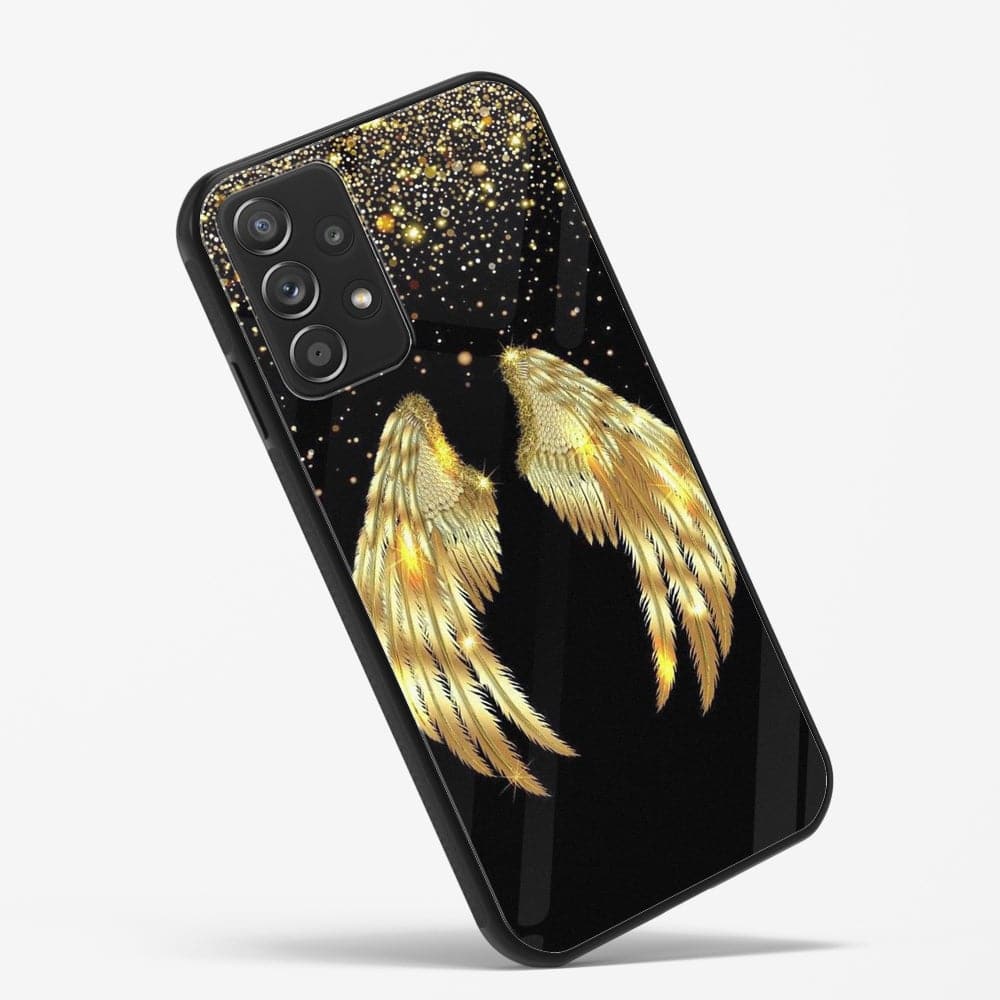 Samsung Galaxy A33 - Angel Wing Series - Premium Printed Glass soft Bumper shock Proof Case