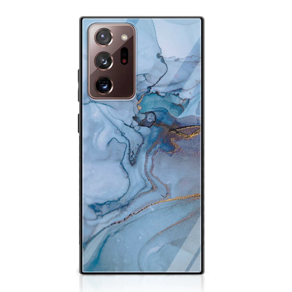 Galaxy Note 20 Ultra - Blue Marble Series - Premium Printed Glass soft Bumper shock Proof Case